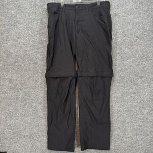 Eddie Bauer Convertible Tech Pants Men 34x30 Black Zip Off Hiking Outdoor Travel